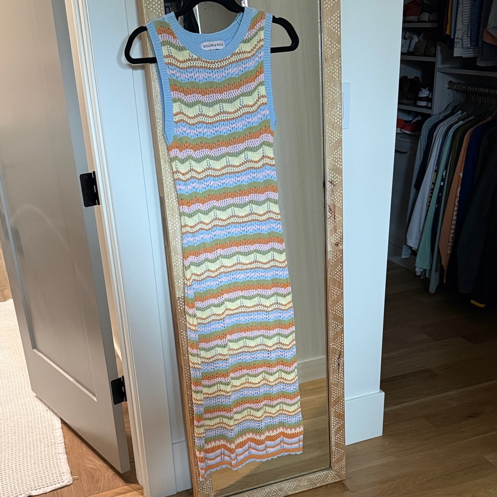 Colorful Striped Knit Maxi Dress